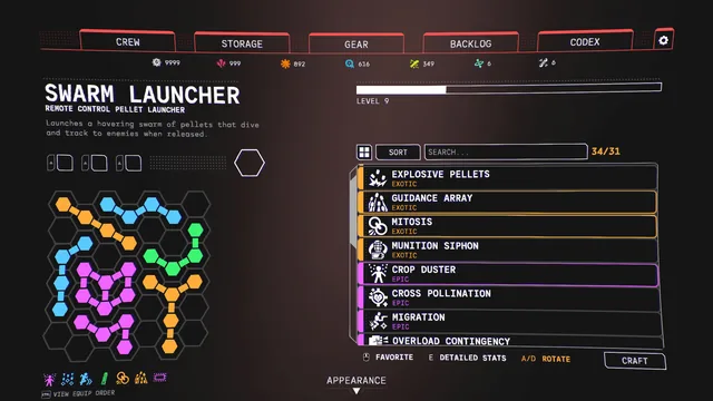 Mycopunk weapon upgrade interface shown in a promotional screenshot.
